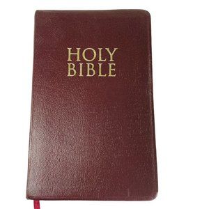 Holy Bible Leather Red Burgundy  Zondervan Jesus Red Print Standard Text u